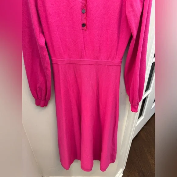 Boden Scallop Henley Knitted Dress in Pink Peony - Picture 7 of 10